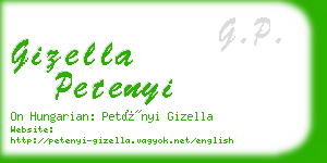 gizella petenyi business card